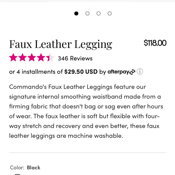 Commando women’s medium petite faux leather leggings - Picture 4 of 9